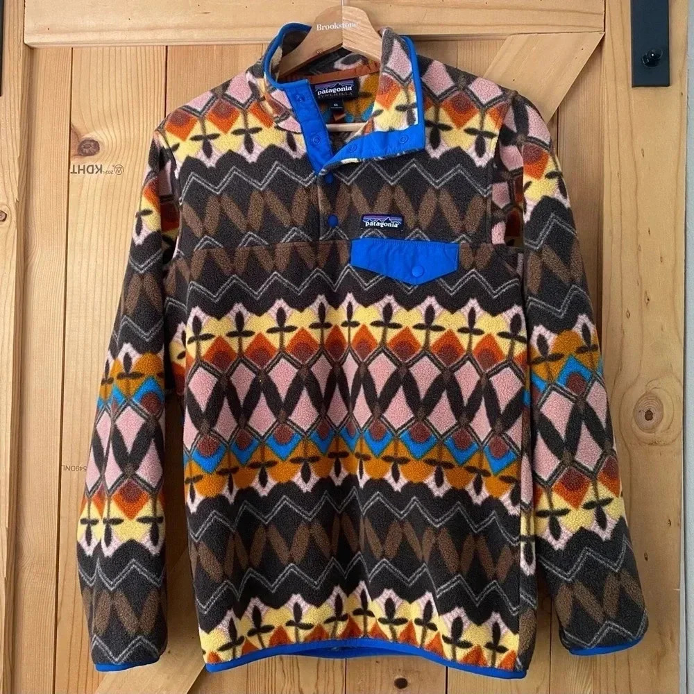 Patagonia Synchilla Womens Champions Big Anthos Pink Snap T Fleece